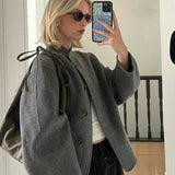 Mireyne | Veste oversize en laine à boutonnière asymétrique et poches spacieuses