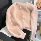 Apolline | Gilet en Velours pour Femme avec Boutons Perlés
