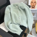 Apolline | Gilet en Velours pour Femme avec Boutons Perlés