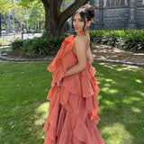 Mirelya | Robe Maxi Volantée à Fleur Élégante
