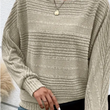 Sabine | Pull Tricot Décontracté à Coupe Ample et Rayures Subtiles