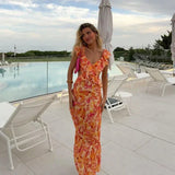 Calysse | Robe Maxi Fleurie Fluide à Volants