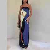 Liorane | Robe Maxi Sans Bretelles à Imprimé Élégant