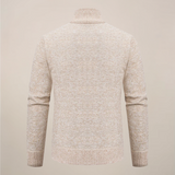 Fabien | Cardigan zippé pour homme avec col montant et finitions côtelées