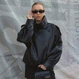 Carla | Veste en Cuir Asymétrique