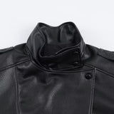 Carla | Veste en Cuir Asymétrique