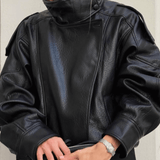 Carla | Veste en Cuir Asymétrique