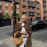 Élise | Trench en daim élégant pour femme avec ceinture à la taille