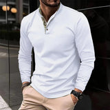 Damien | Chemise Henley à manches longues col montant élégante décontractée