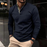 Damien | Chemise Henley à manches longues col montant élégante décontractée
