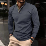 Damien | Chemise Henley à manches longues col montant élégante décontractée