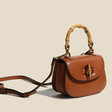 Valentina | Sac à Main en Cuir avec Accents en Bambou