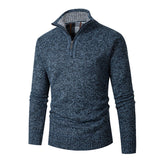 Baptiste | Pull en tricot pour homme à demi-fermeture éclair et col à carreaux