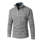 Baptiste | Pull en tricot pour homme à demi-fermeture éclair et col à carreaux