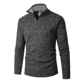Baptiste | Pull en tricot pour homme à demi-fermeture éclair et col à carreaux