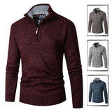 Baptiste | Pull en tricot pour homme à demi-fermeture éclair et col à carreaux