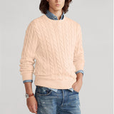 Wiesław | Pull homme en tricot torsadé à col rond