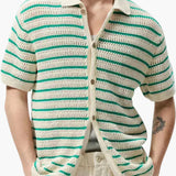 Armand | Chemise d’été en crochet à rayures avec boutons