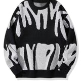 Émilie | Pull Homme Col Rond Chaud avec Motif Abstrait Moderne