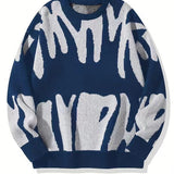 Émilie | Pull Homme Col Rond Chaud avec Motif Abstrait Moderne