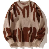 Émilie | Pull Homme Col Rond Chaud avec Motif Abstrait Moderne