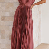 Rosanne | Robe longue plissée à l’allure élégante et aérienne
