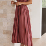 Rosanne | Robe longue plissée à l’allure élégante et aérienne
