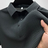 Laurent | Polo homme manches courtes à motif texturé