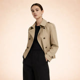 Juliette | Trench-coat femme raccourci à col haut et double boutonnage