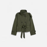 Juliette | Trench-coat femme raccourci à col haut et double boutonnage