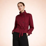 Juliette | Trench-coat femme raccourci à col haut et double boutonnage