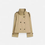 Juliette | Trench-coat femme raccourci à col haut et double boutonnage