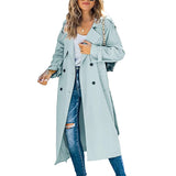 Mathilde | Trench-coat long élégant pour femme avec ceinture à boutons