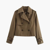 Clarisse | Trench-coat court pour femme à double boutonnage