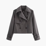 Clarisse | Trench-coat court pour femme à double boutonnage
