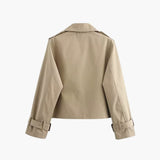 Clarisse | Trench-coat court pour femme à double boutonnage