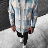 Quentin | Chemise à carreaux bleue pour homme à boutons