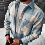 Quentin | Chemise à carreaux bleue pour homme à boutons