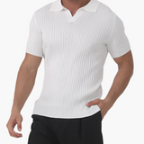 Augustin | Polo en tricot à manches courtes avec col ouvert