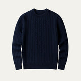 Damien | Pull homme en cachemire et laine mérinos à maille torsadée