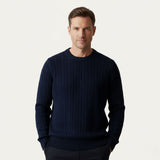 Damien | Pull homme en cachemire et laine mérinos à maille torsadée