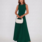 Élise | Robe Maxi Sans Manches à Taille Plissée