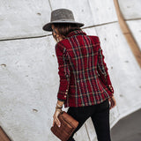 Aurélie | Blazer élégant à carreaux femme coupe ajustée intemporelle
