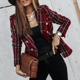 Aurélie | Blazer élégant à carreaux femme coupe ajustée intemporelle