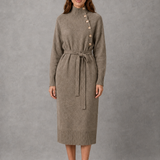 Chantal | Robe pull d’hiver à col roulé avec ceinture à nouer