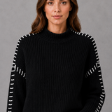Matilda | Pull oversize en tricot à coutures contrastées pour femme