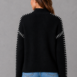 Matilda | Pull oversize en tricot à coutures contrastées pour femme