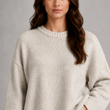 Beatrice | Pull oversize femme en maille à col rond et épaules tombantes
