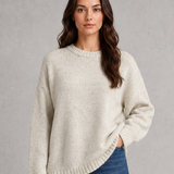Beatrice | Pull oversize femme en maille à col rond et épaules tombantes