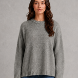 Beatrice | Pull oversize femme en maille à col rond et épaules tombantes
